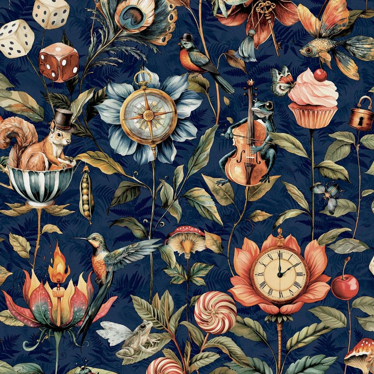 Rackhams Blue Creatures Wallpaper - Navy /Multicoloured - 10M X 53Cm - Navy /Multicoloured - 100% Paper - Image 3