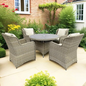 Richmond 4 Seat Rattan Round Garden Dining Set