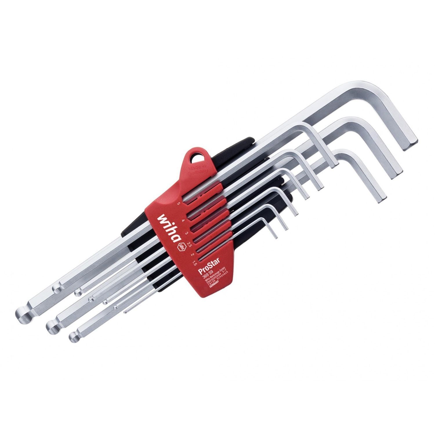 Wiha Prostar Hex Ball End L-Key Set, 9 Piece - Multi Colour