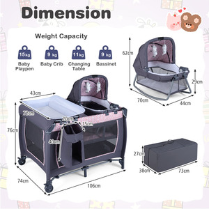 Portable Pack Play Baby Playard with Rocking Bassinet