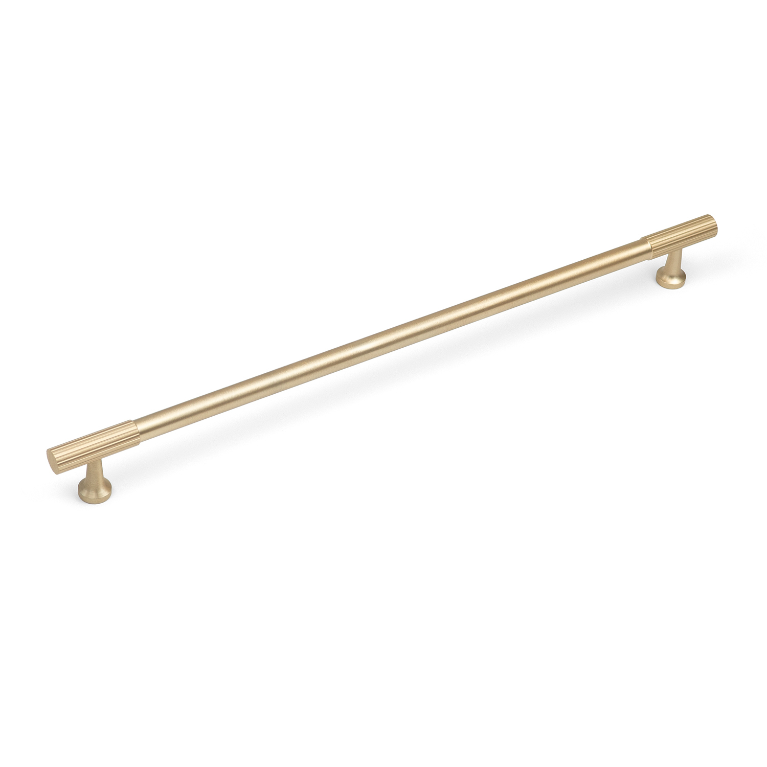 Handle & Home Reeded Detail Cabinet T-Bar Handle - Brushed Brass / 320Mm