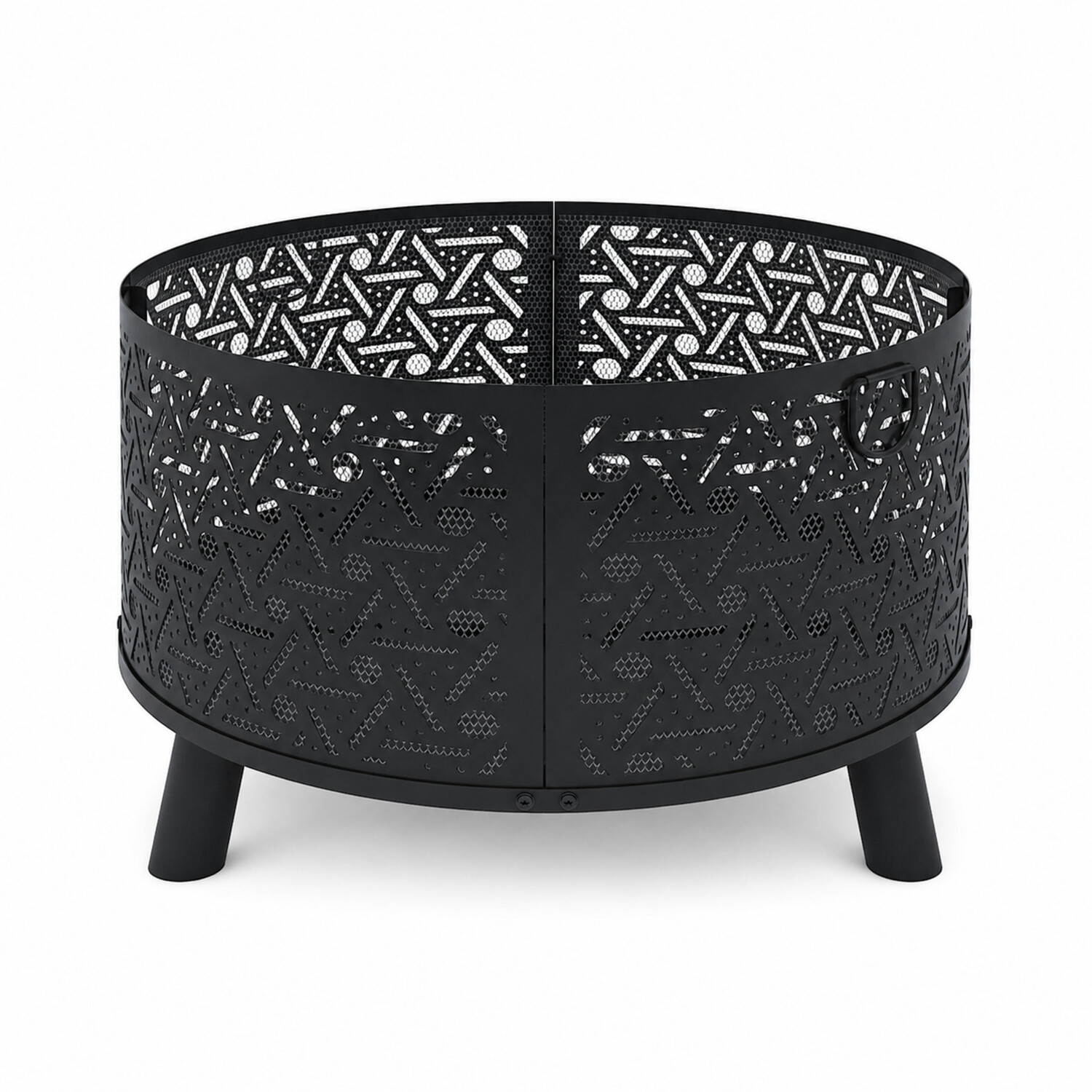 Teamson Home 28" Round Wood Burning Fire Pit- Black