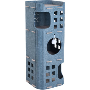 Grey Cat House with Hanging Fluffy Ball Indoor Cat House shot 16074239