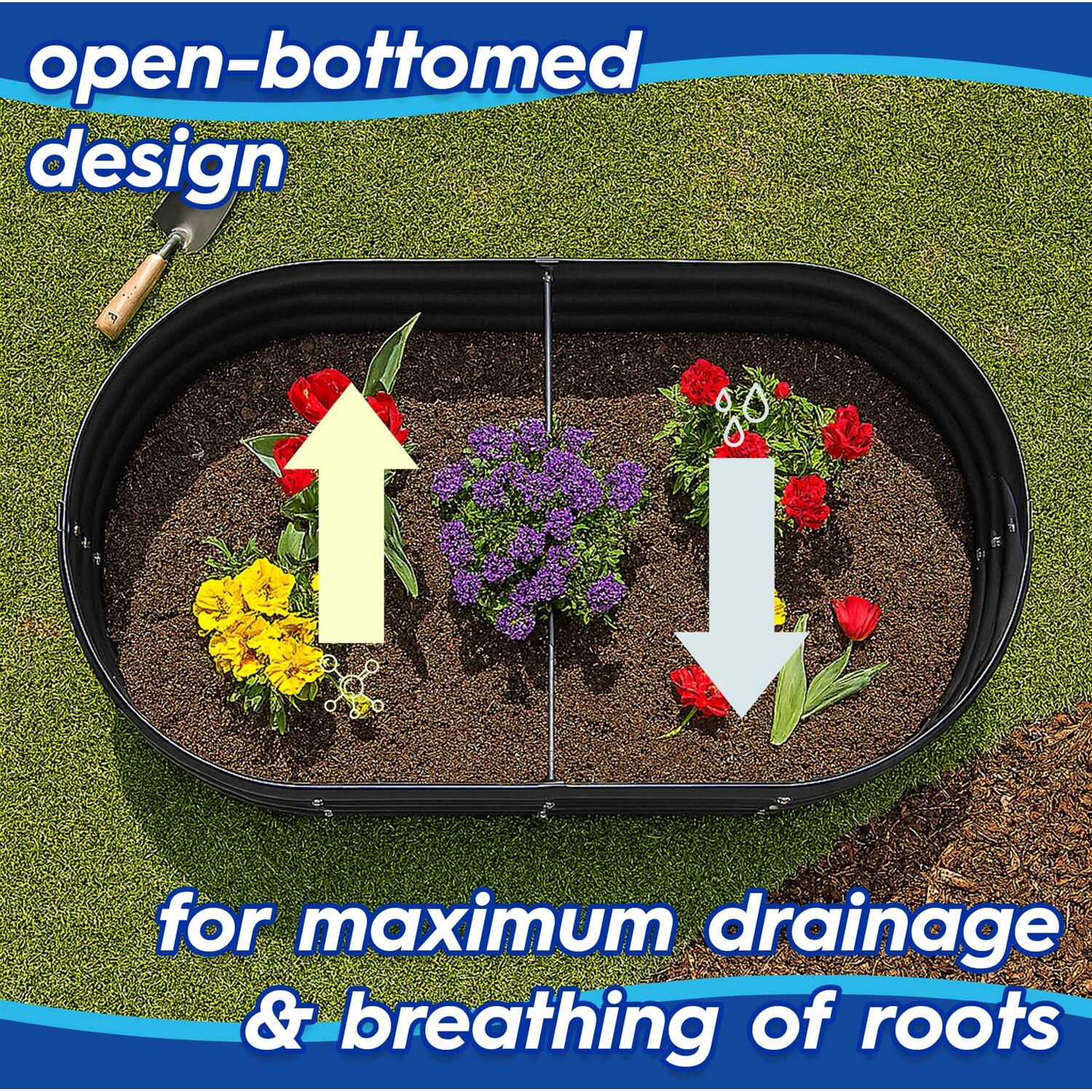 B&Q - Raised Garden BedIvory Rounded Bottomless Metal Raised Galvanised Steel Planter Box 180 X 90Cm - Image 3