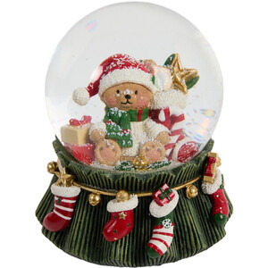 Musical Festive Bear Snow Globe