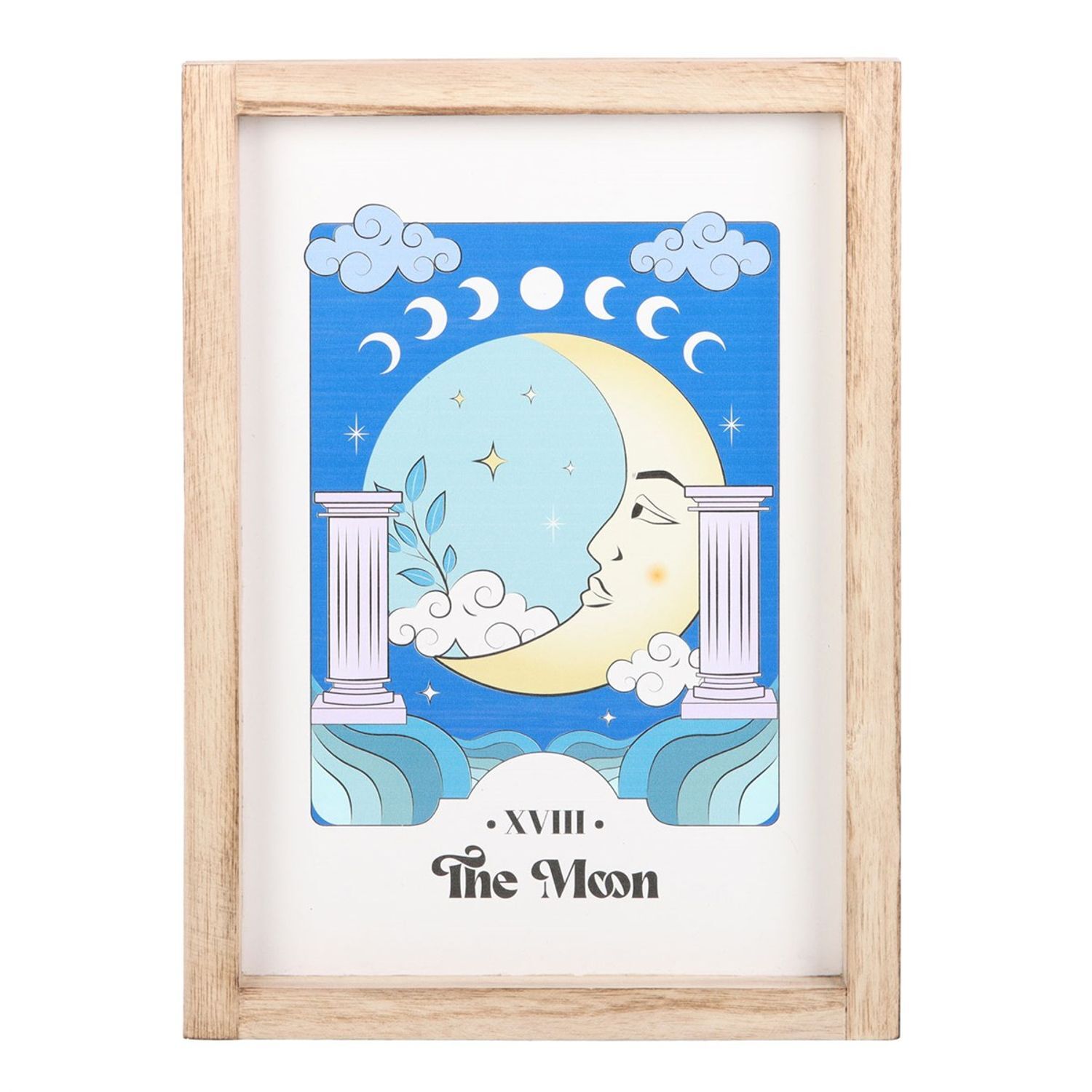 Something Different Celestial The Moon Framed Art Print - Blue/White - 35cm x 25cm