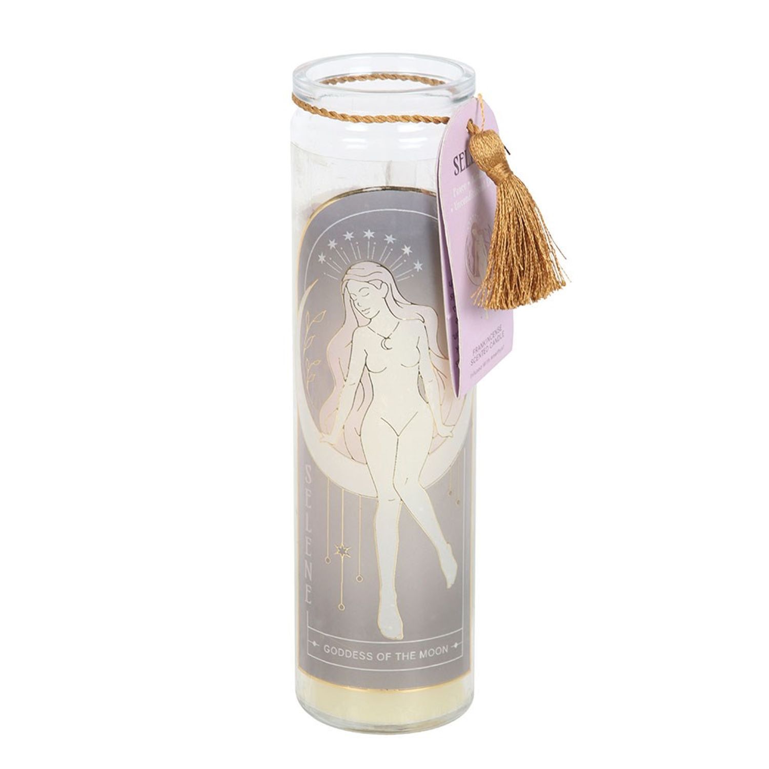 Something Different Selene Amethyst Crystal Tube Candle - Cream