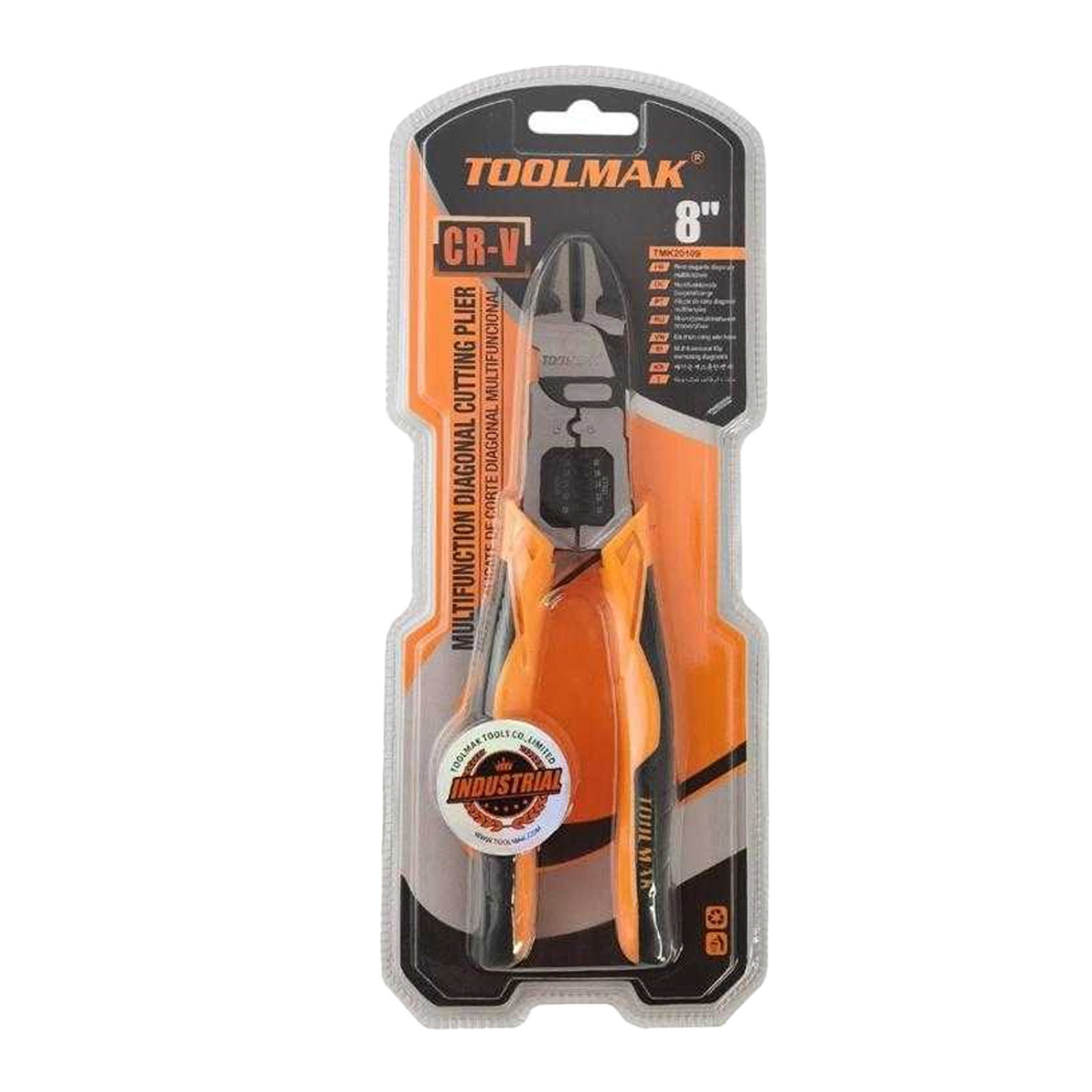 Toolmak Diagonal Side Cutting Pliers - Black/Orange