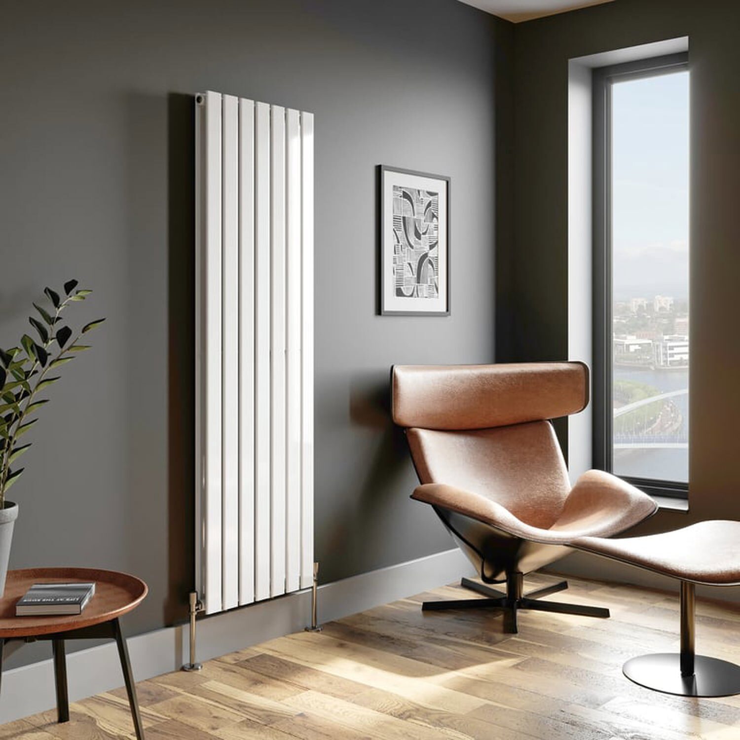 Temprazo Horizontal Single Flat Panel Designer Radiator - 600 X 605Mm White - White / 530Mm / 66Mm / 1800Mm