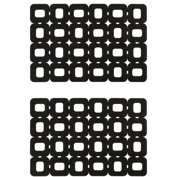 Felt set of 2 Block Design Black Placemats