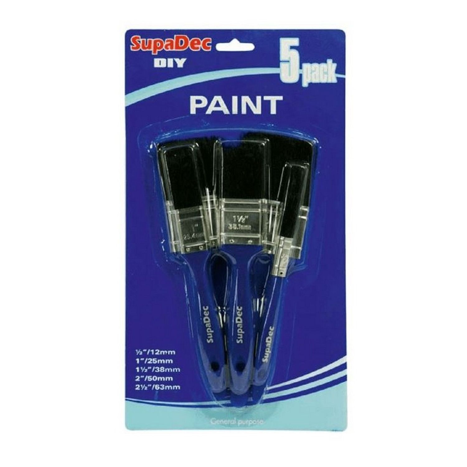 Supadec Paint Brush Set (5 Pack) - Blue/Black