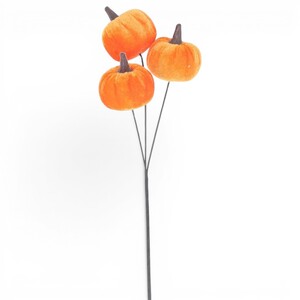 Gisela Graham Triple Velvet Pumpkin Spray Halloween Decoration