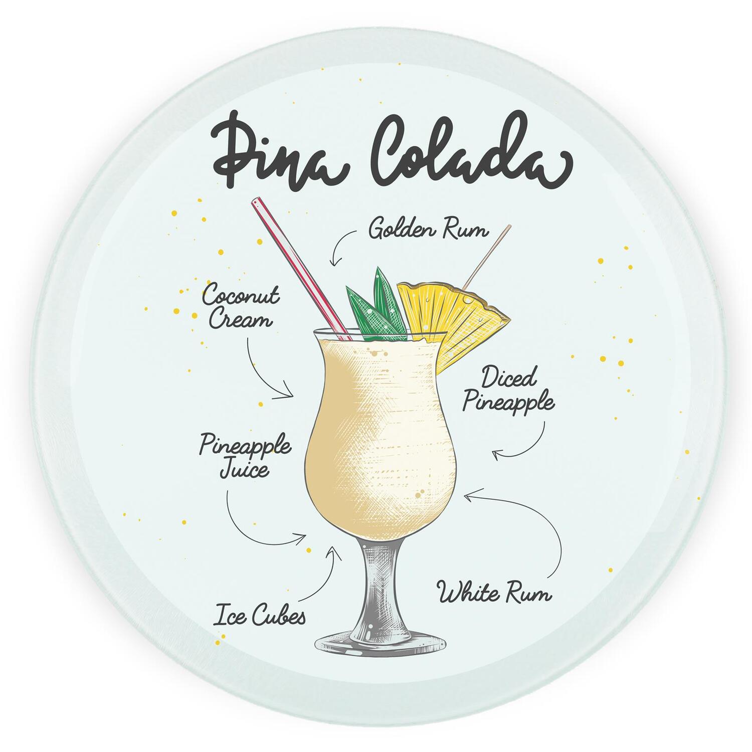 Image of Pina Colada Cocktail Round Worktop Protector&hellip;