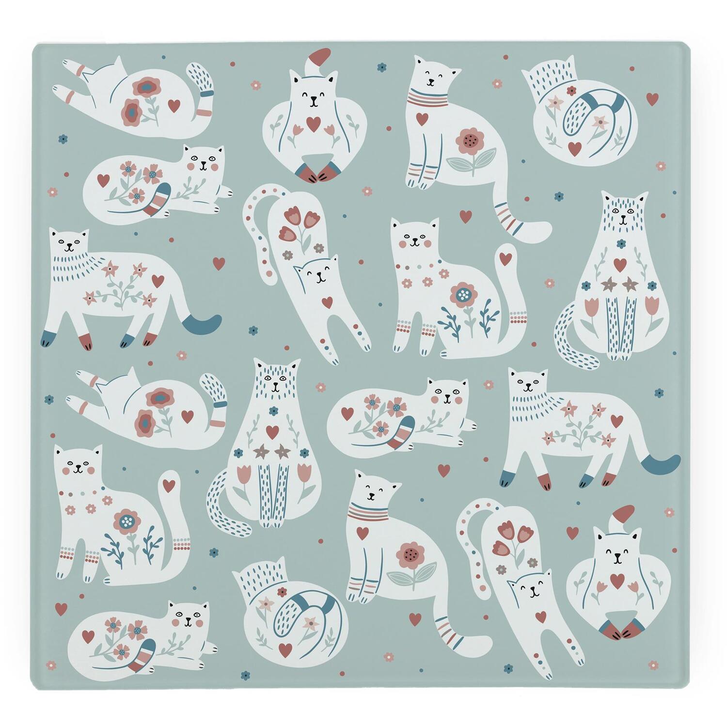Image of Floral Cats Large Square Worktop Protector&hellip;