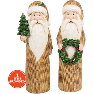 Rattan Effect Santa Decoration