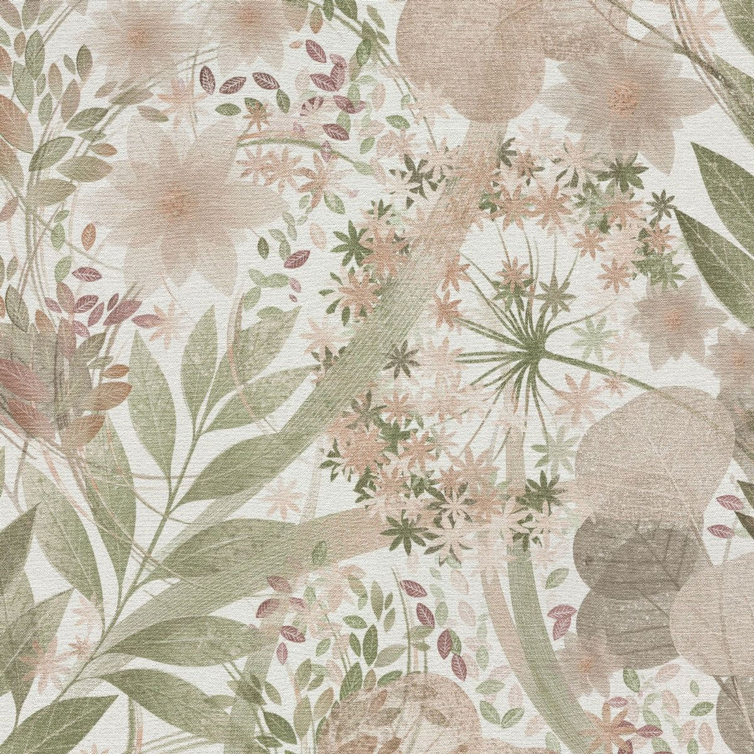 Erismann Secret Grove Vinyl Wallpaper - Pink/Green