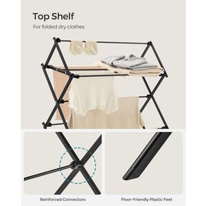 Portable Clothes Drying Rack, Foldable Steel Frame Laundry Airer