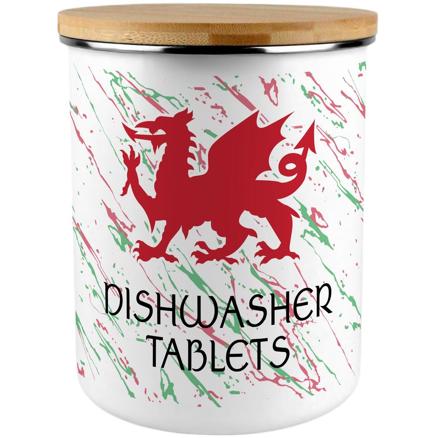 Wales Dragon Large Canister Gift  - Dishwasher Tablets Storage Jar - Image 2