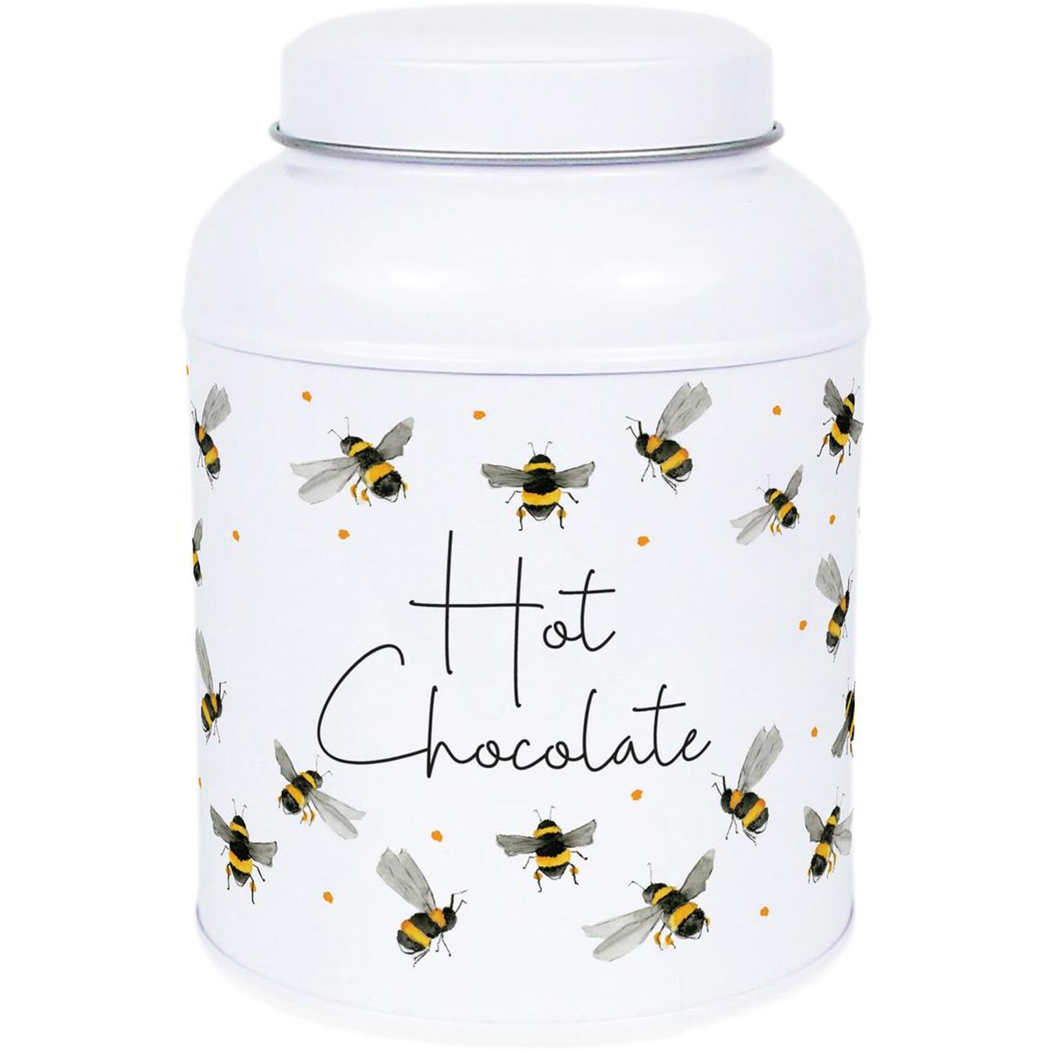 Scattered Bees Hot Chocolate Canister - Small Dome Lid Kitchen Storage Tin - Image 2