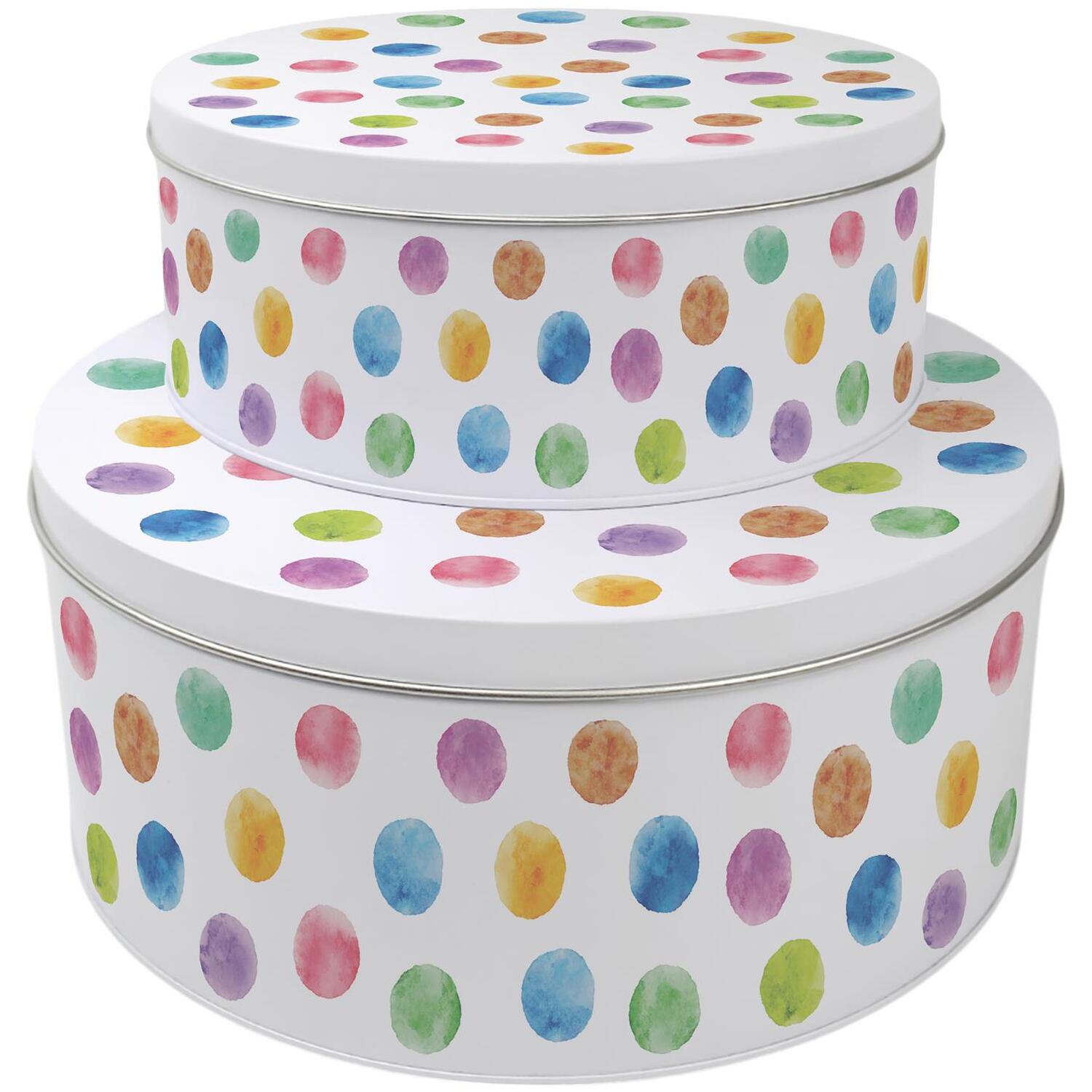 Image of Rainbow Polka Dots Round Cake Tin&hellip;