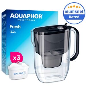 AQUAPHOR 3.2L Fresh with 3 x 200 litre Maxfor+ Filters - Black