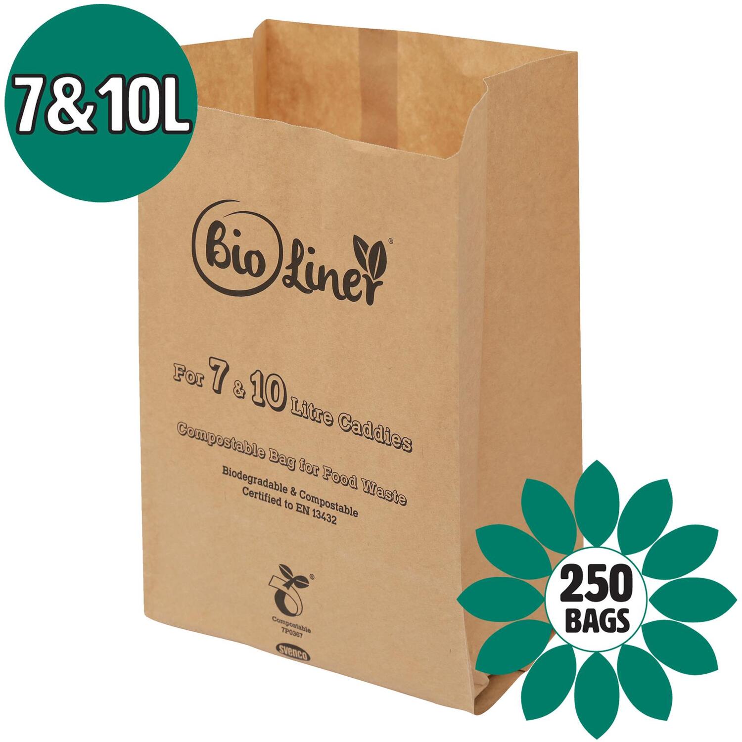 B&Q - 7 & 10L Paper Compostable Caddy Liners (Medium)250 Bags - Image 2