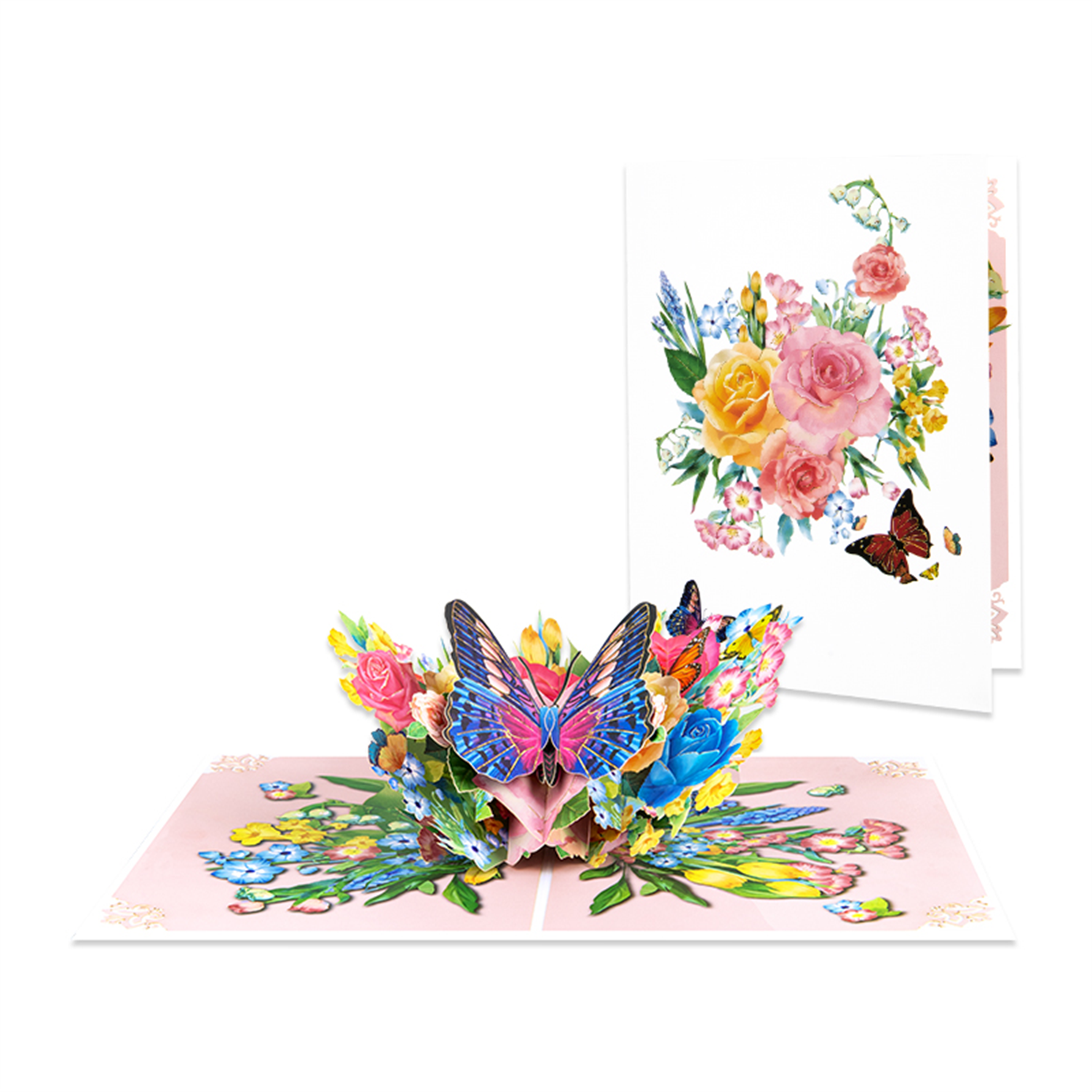 Wings of Joy Butterfly & Flower 3D Pop Up Card -Anniversary Mother Valentine Day - Image 2