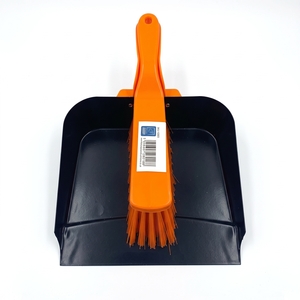 Large Metal Dustpan and Synthetic Soft Bristle Fine Brush Set
