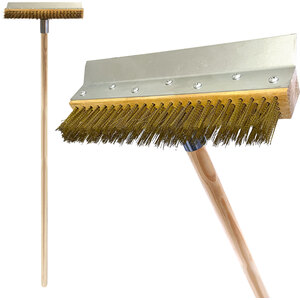 Pizza Oven Grill Brush with Steel Scraper 100cm Long Handle Cleaning Brush
