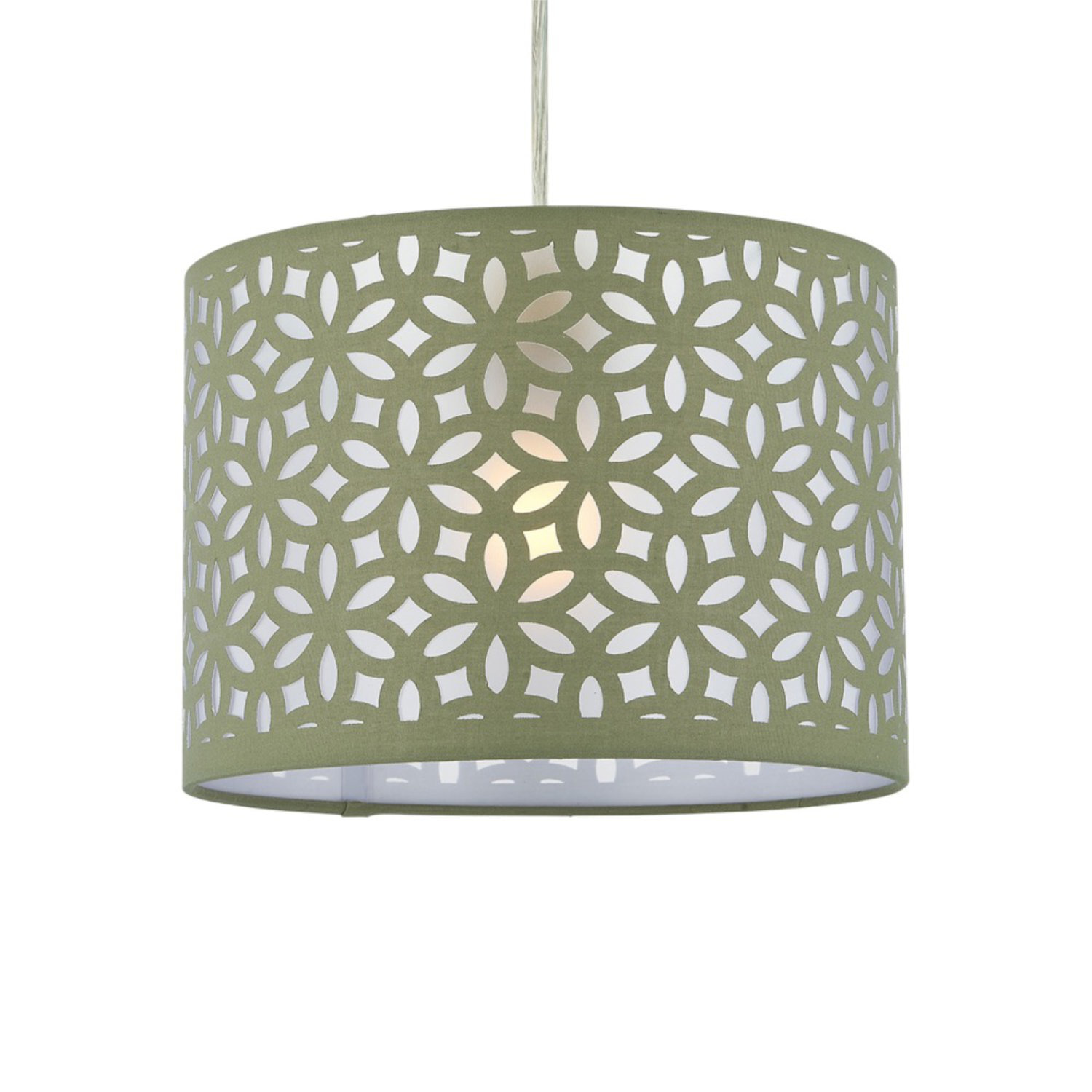Sage Green Laser Cut 25cm Pendant Lightshade - Image 2