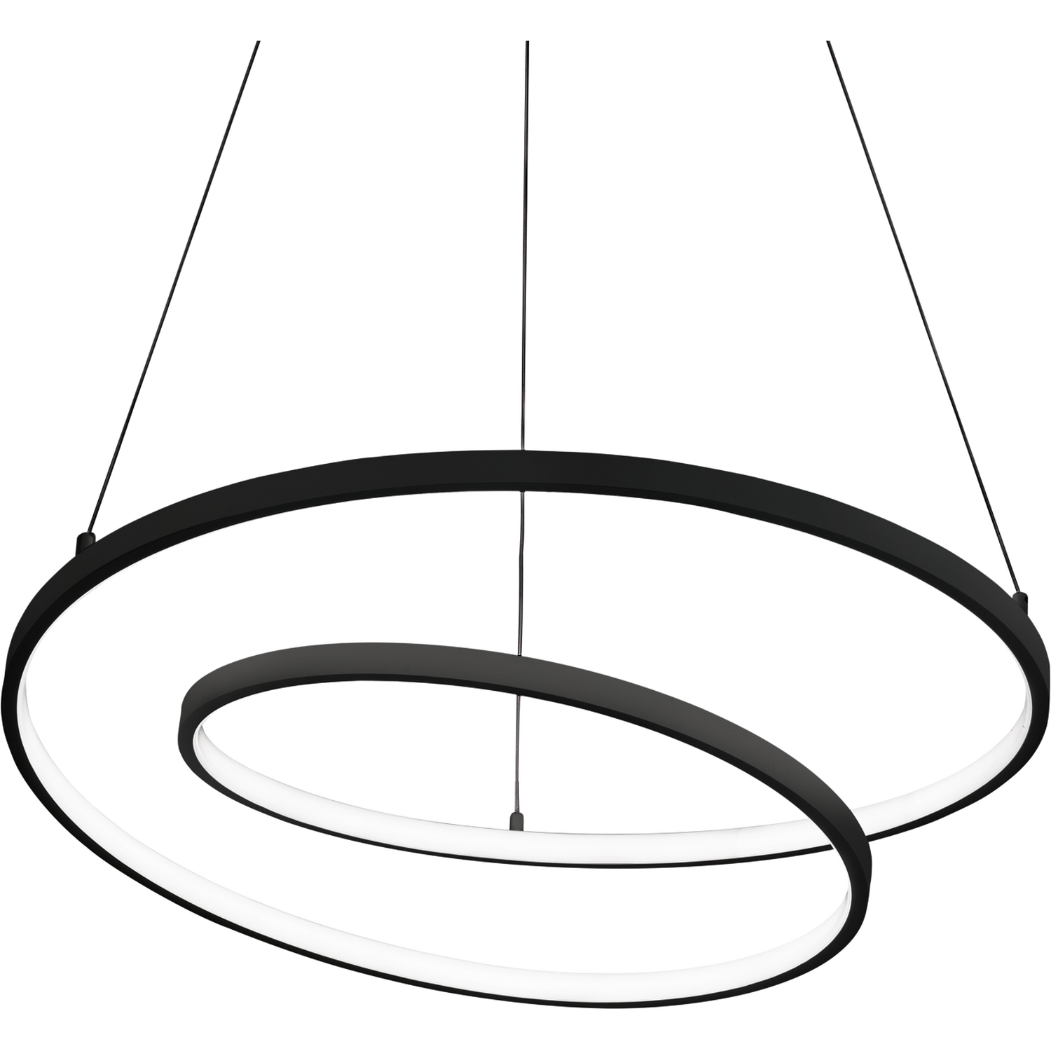 B&Q -  Luminosa Oz Led Decorative Swirl Integrated Pendant Light Black3000K - Image 4