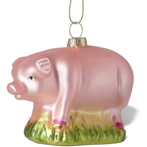 Glass Pig Christmas Tree Decoration