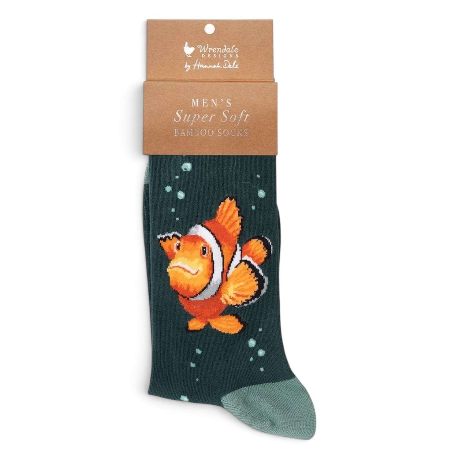 Bamboo Socks Fish Clowning Around Super Soft Mens - Wrendale Size 7-11 Gift Bag - Image 3