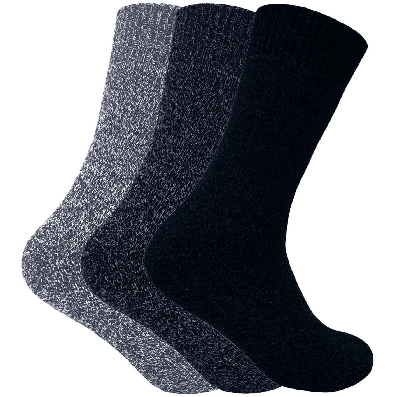 Sock Snob 3 Pack Mens Thick Thermal Wool Blend Hiking Socks