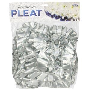 Premium Silver Pleat Ribbon Pre-Pleated Poly Ribbon