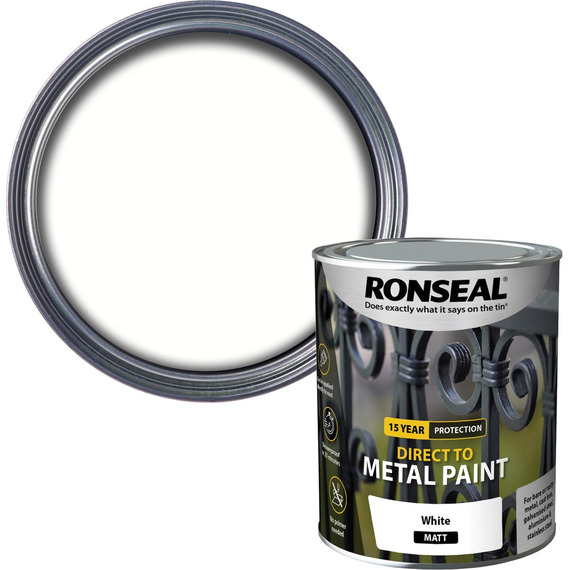 Ronseal Direct to Metal Paint White Matt 750ml