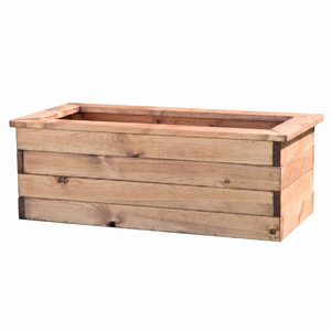 Garden Redwood Wooden Trough Planter Raised Bed 82cm