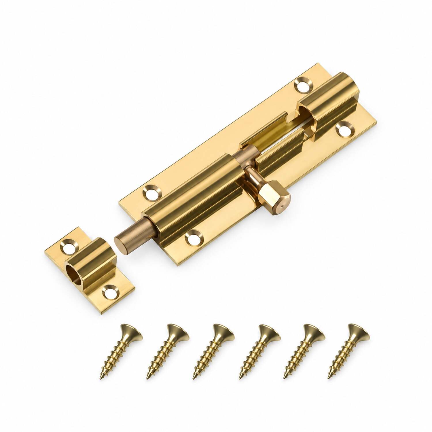 Betley Butterfly Brass Straight Tower Bolt, 2.5 Inch - Brass / 76.2Mm