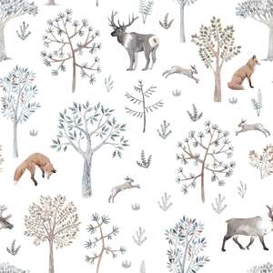 Woodland Dreams Wallpaper Sample, Earthy Tones