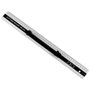 Aluminium Cutting Ruler with Grip Handle - Black / 45cm
