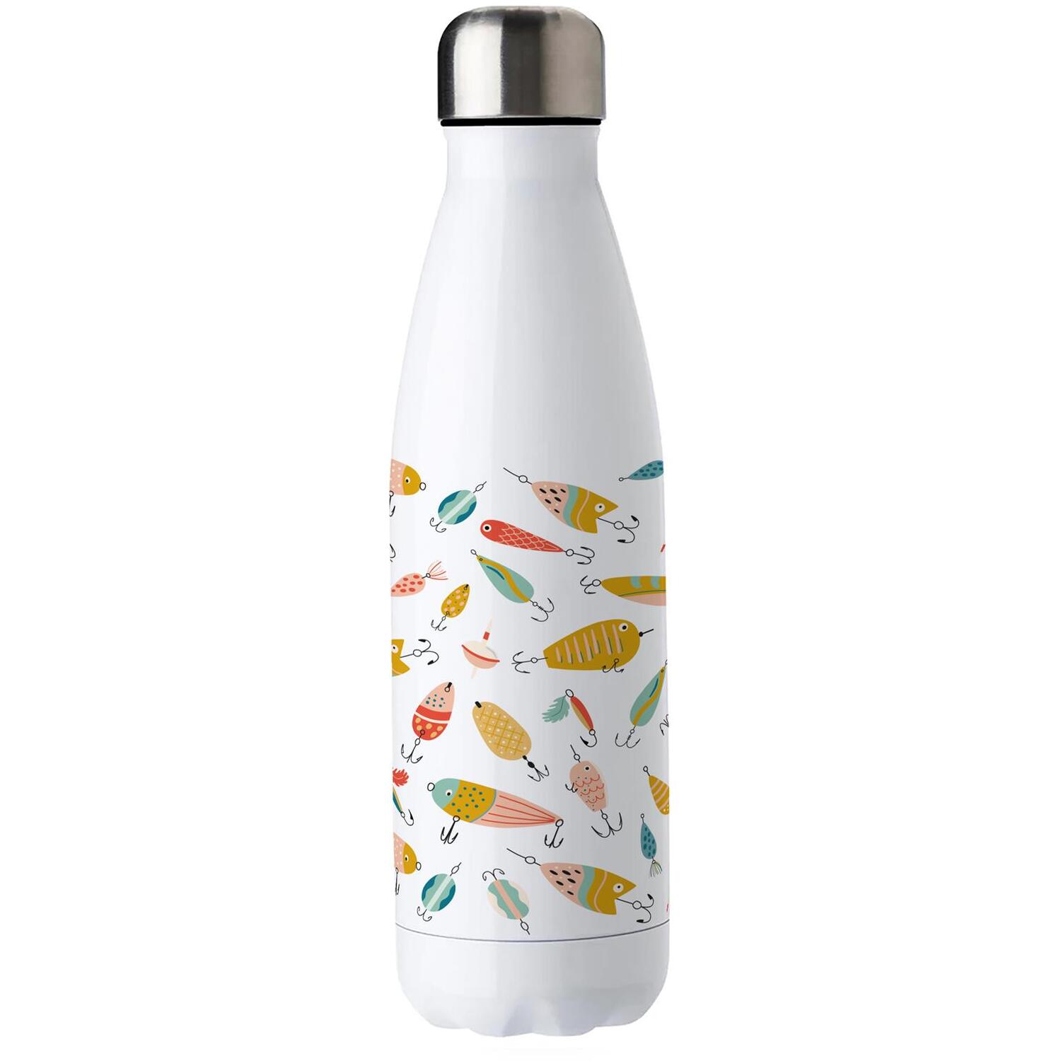 Fishing Lures Metal Water Bottle - Stainless Steel Drinkware Gift for Fishers - Image 2