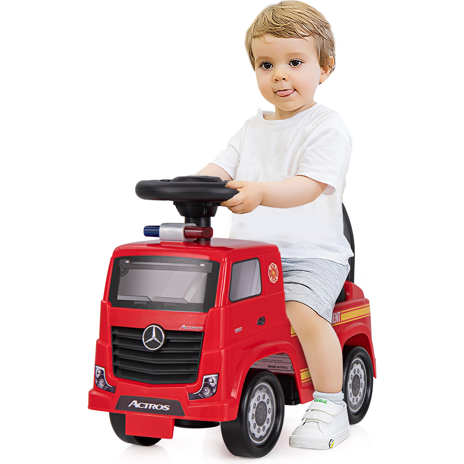 Costway Ride On Fire Truck With Headlights And Horn