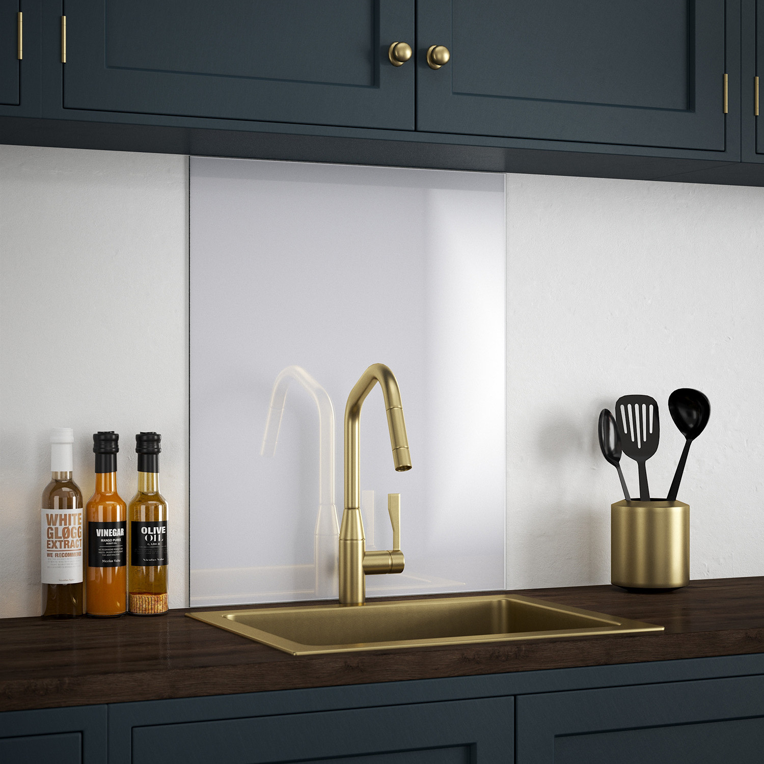 Platinum Self Adhesive Glass Kitchen Splashback