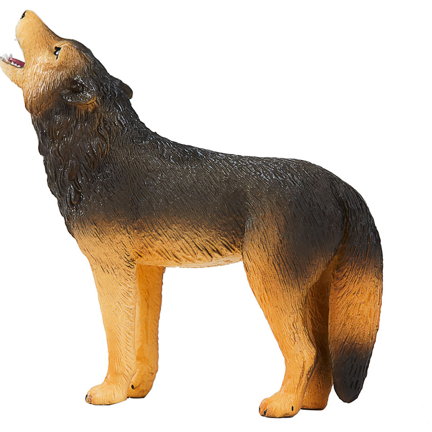 Image of ANIMAL PLANET Wildlife and Woodland Wolf Howling Toy Figure - 387245 - Brown