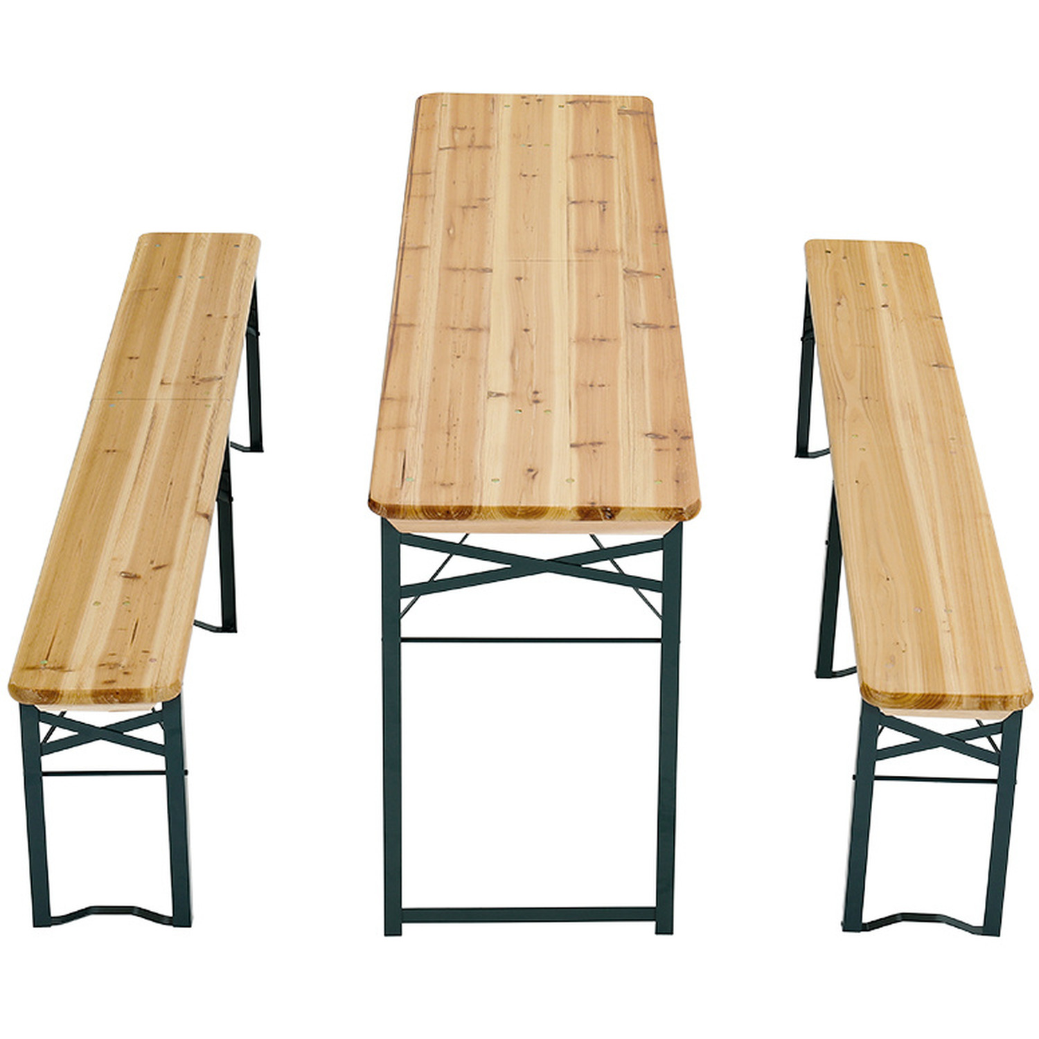 Wood Folding Table Benches Outdoor - Light Yellow 46 - 75 5 Cm