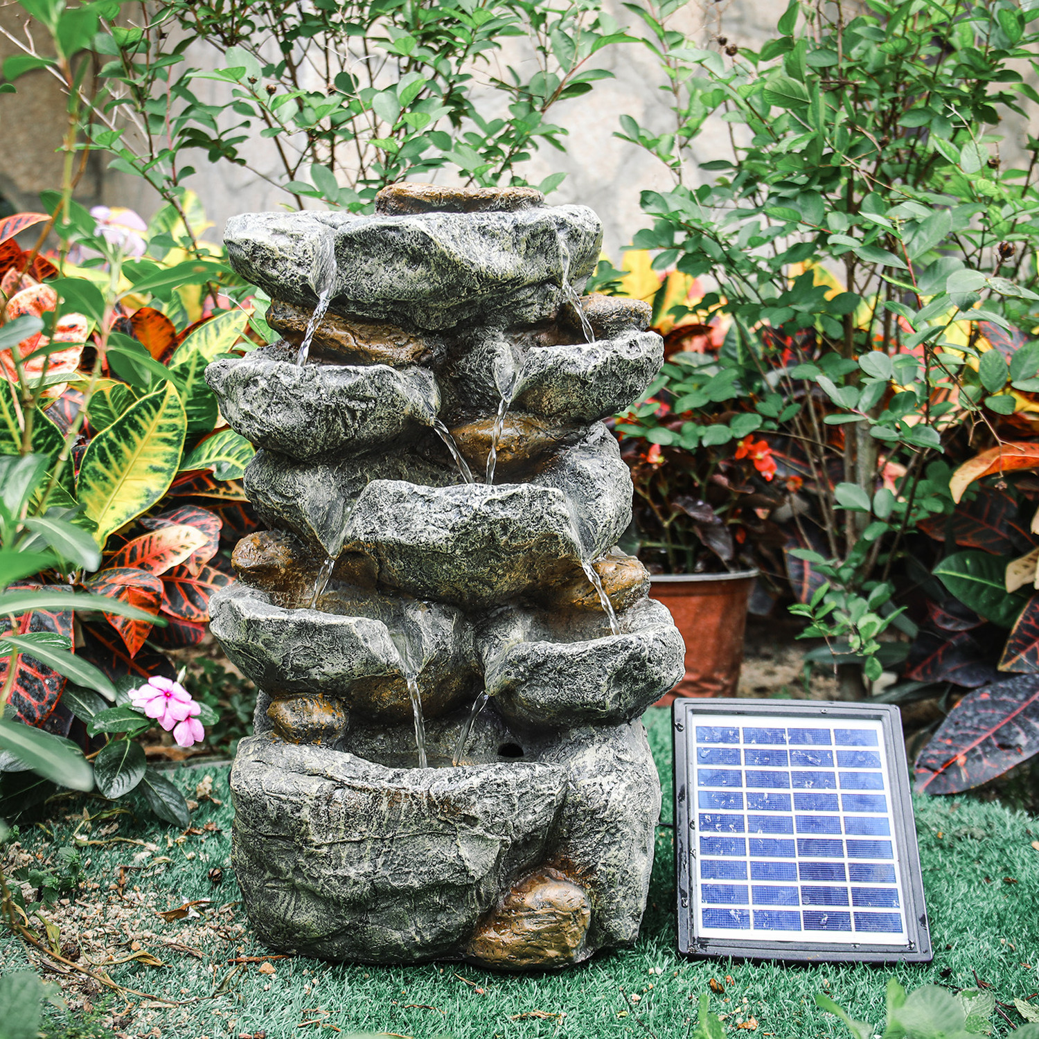 Stacked Stones Waterfall Cascade Water Fountain