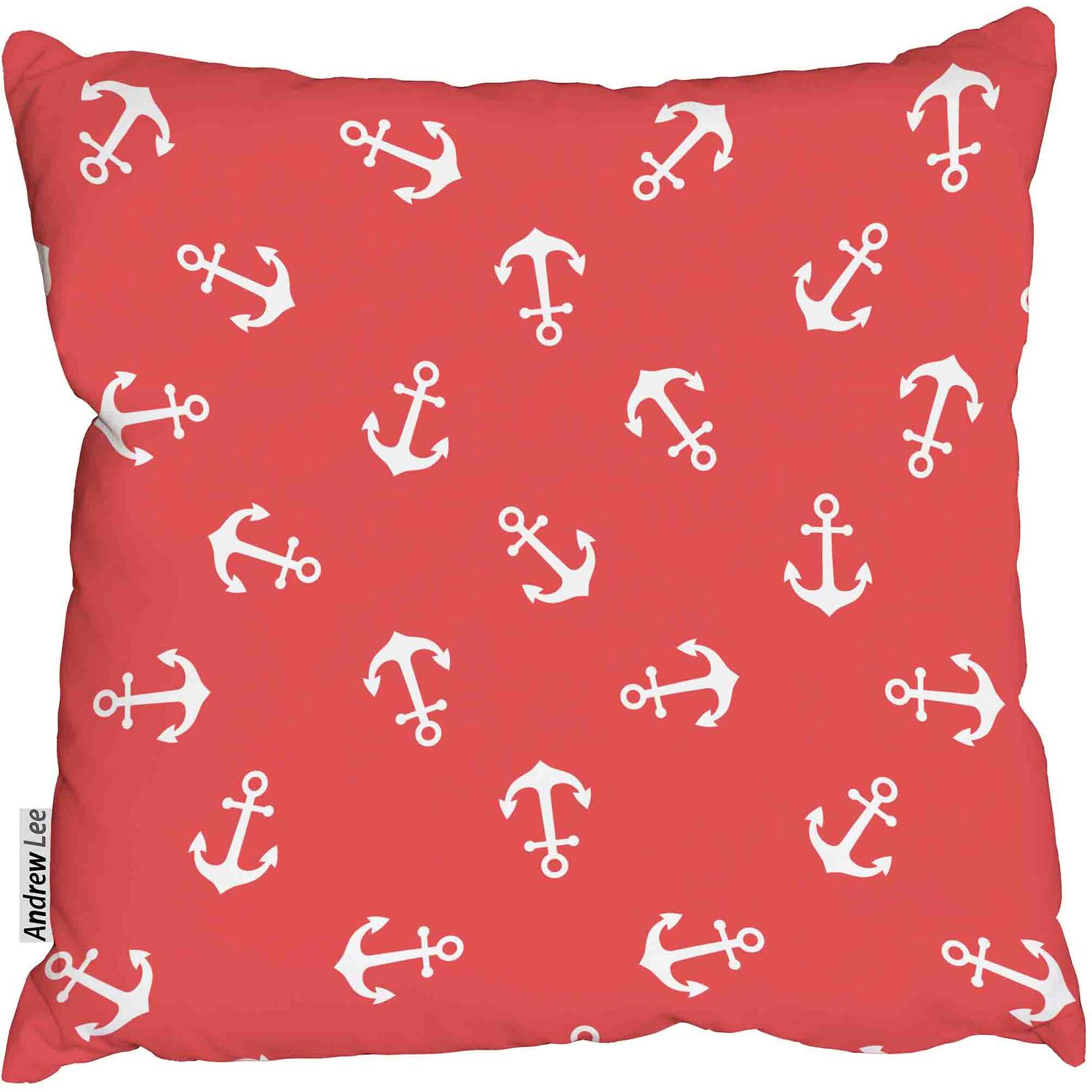 Red Anchors Cushion - Red / 60cm