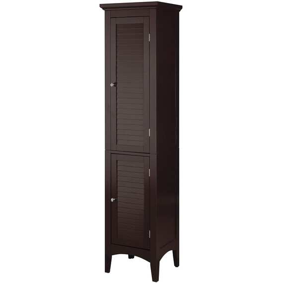 Teamson Home Wooden Bathroom Cabinet Standing Tall Unit Brown ELG-598