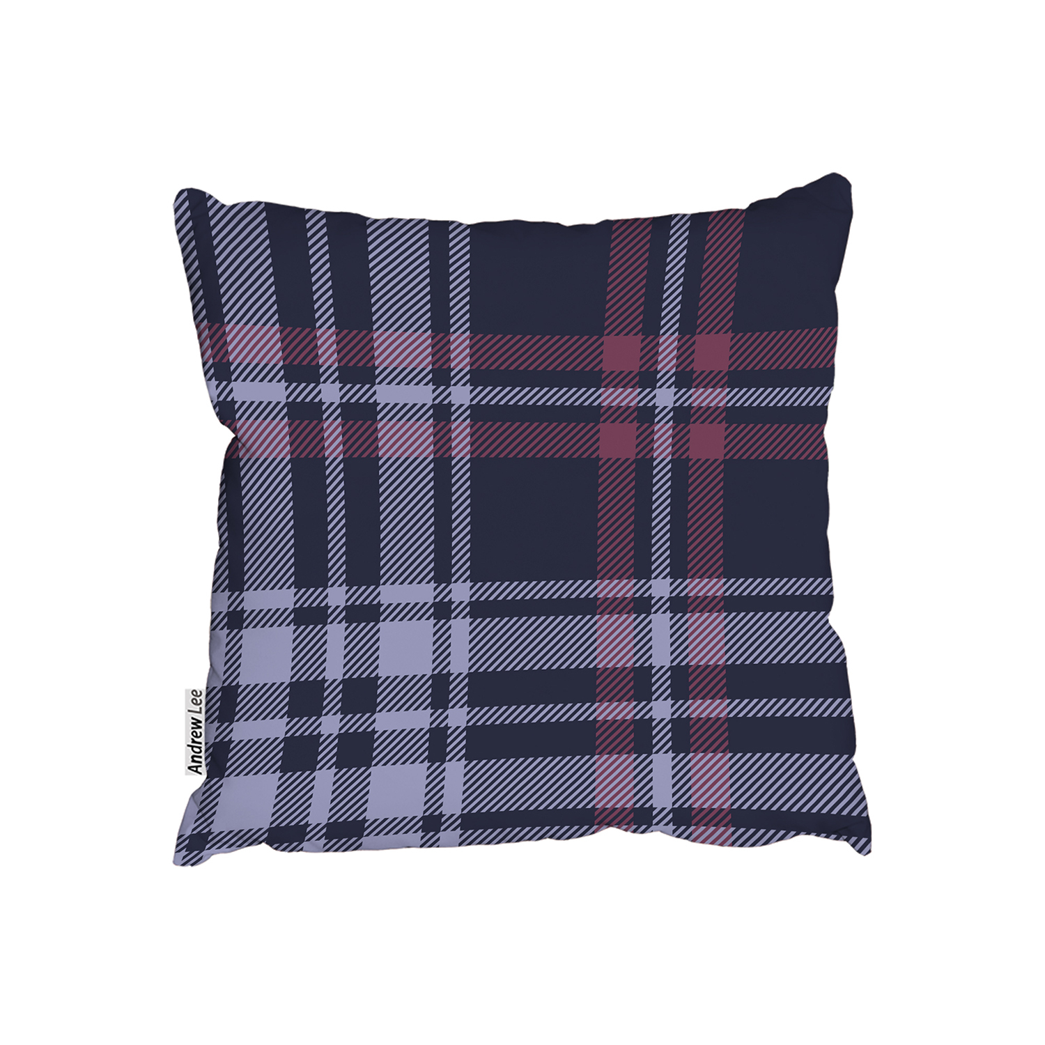 Tartan Plaid Pattern Cushion - Blue / 60cm