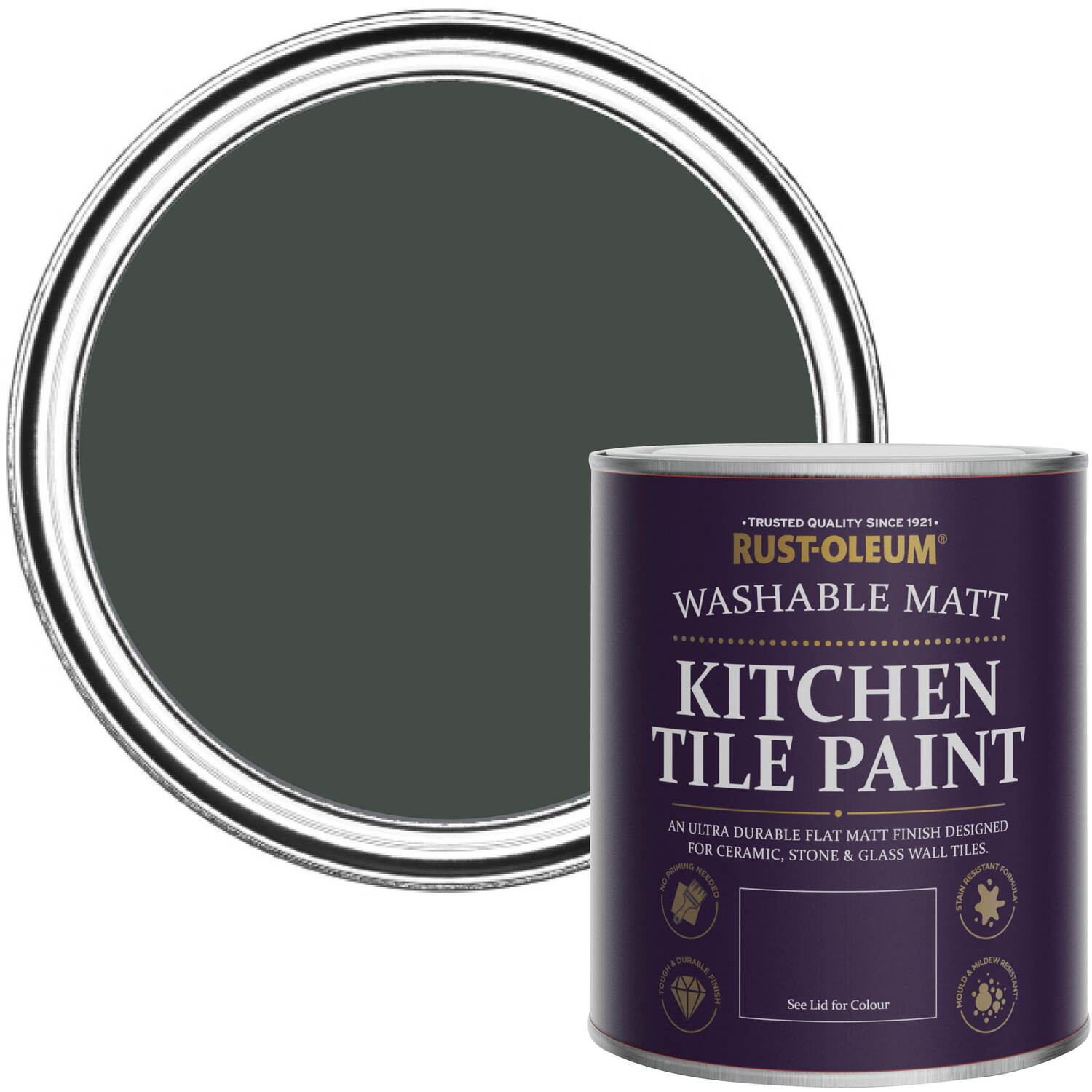 Rust-Oleum  Kitchen Tile Paint Matt - After Dinner 750ml -  Green